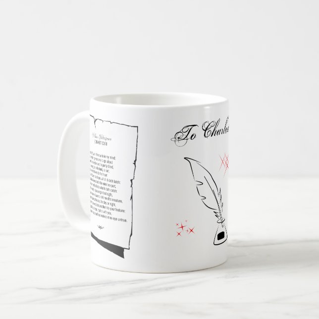 Shakespeare Sonnet 113 Kaffemugg (Framsida vänster)