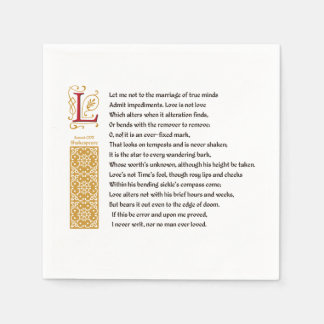 Shakespeare Sonnet 116 (CXVI) on Parchment Pappersservett