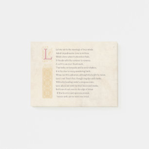 Shakespeare Sonnet 116 (CXVI) on Parchment Post-it Block