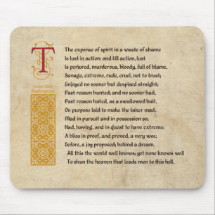 Shakespeare Sonnet 129 (CXXIX) on Parchment Musmatta
