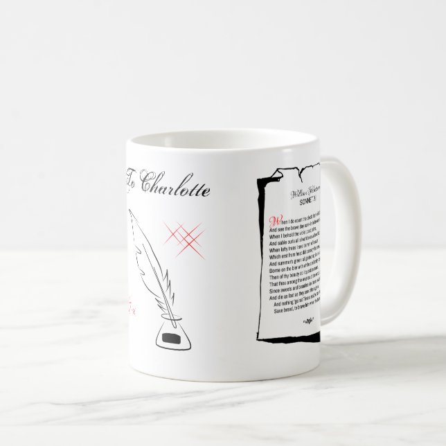 Shakespeare Sonnet 12 Kaffemugg (Framsida höger)