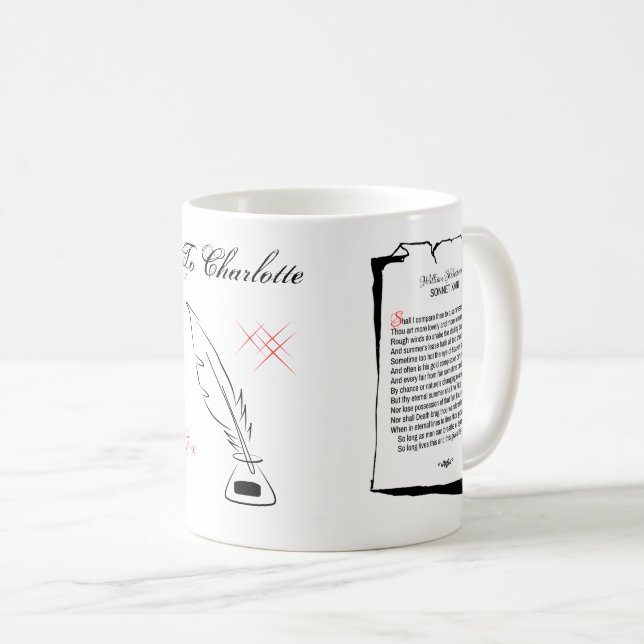 Shakespeare Sonnet 18 Kaffemugg (Framsida höger)