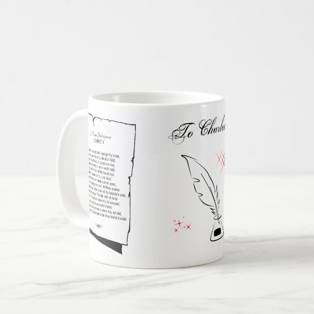 Shakespeare Sonnet 2 Kaffemugg (Framsida vänster)