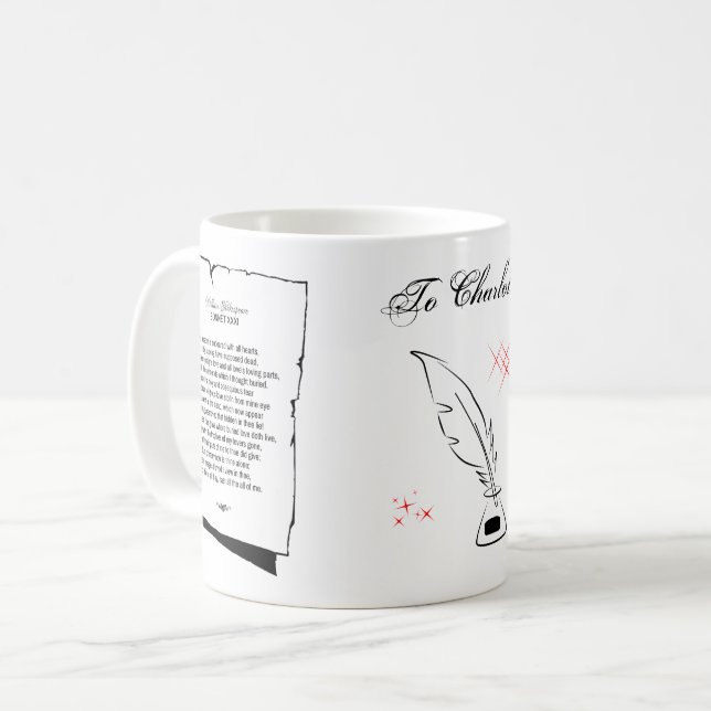 Shakespeare Sonnet 31 Kaffemugg (Framsida vänster)