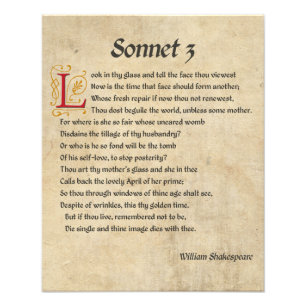 Shakespeare Sonnet 3 Parchment Fototryck