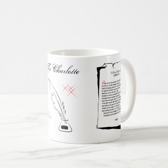 Shakespeare Sonnet 60 Kaffemugg (Framsida höger)