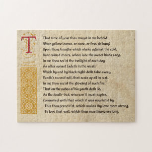Shakespeare Sonnet 73(LXXIII) on Parchment Pussel