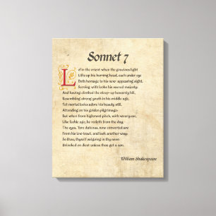 Shakespeare Sonnet 7 Parchment Canvastryck