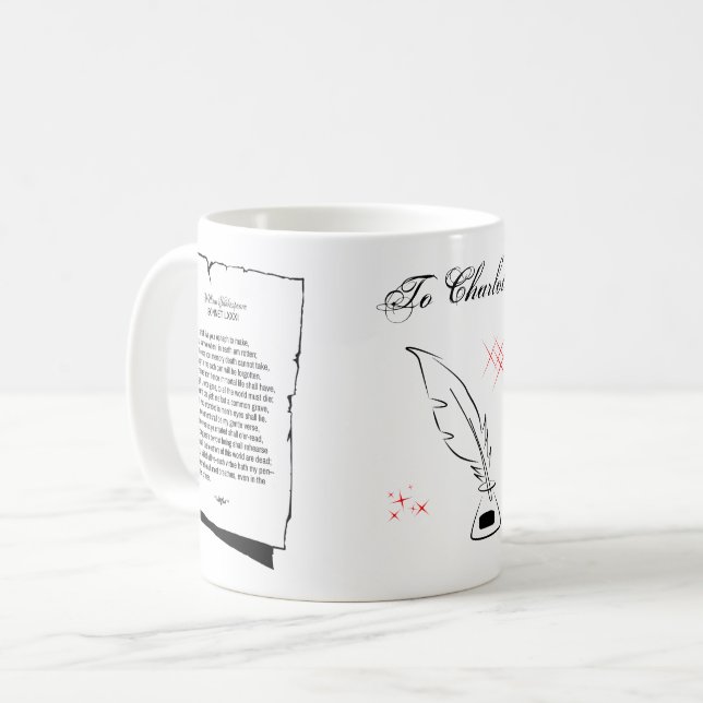 Shakespeare Sonnet 81 Kaffemugg (Framsida vänster)