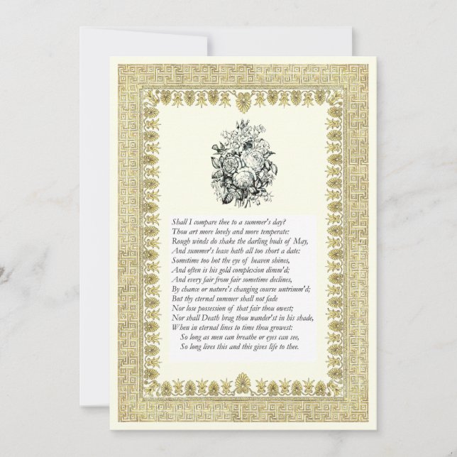 Shakespeare Sonnet nr 18 Inbjudningar (Framsida)