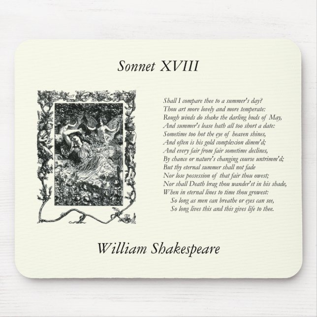 Shakespeare Sonnet nr 18 Musmatta (Framsidan)