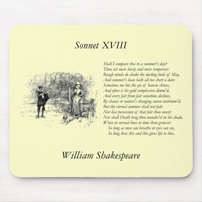 Shakespeare Sonnet nr 18 Musmatta (Framsidan)
