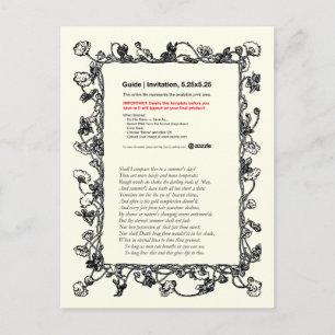 Shakespeare Sonnet nr 18 Vykort