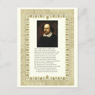 Shakespeare Sonnet nr 18 Vykort