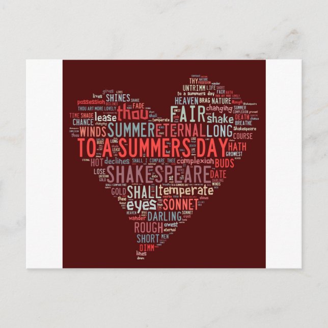 Shakespeare Sonnet Vykort (Framsida)