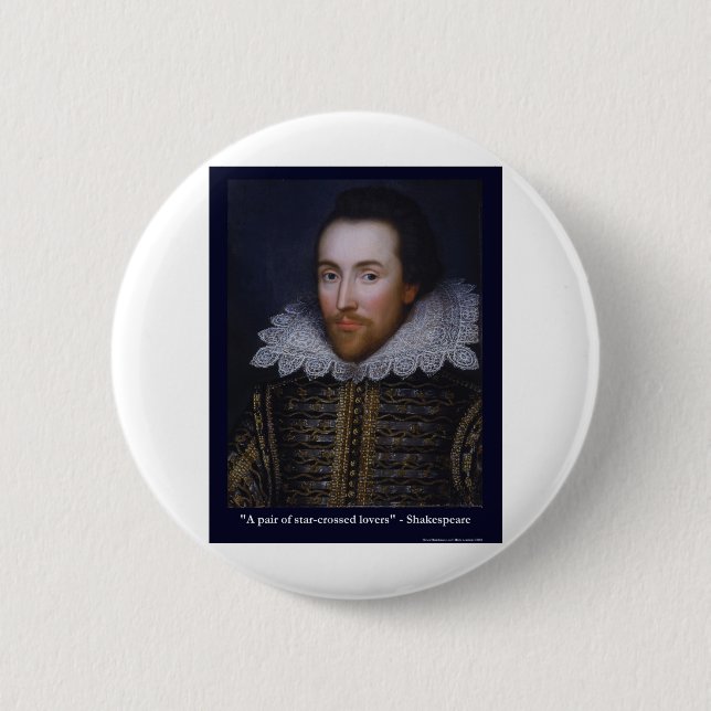Shakespeare Stjärnöde Älskare Gåvor Muggar T-shirt Knapp (Framsida)