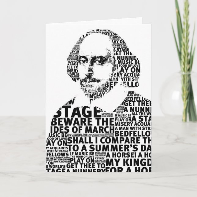 Shakespeare svart textdesign kort (Framsida)