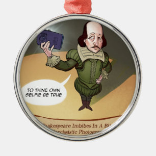 Shakespeare Tar Selfie Roligt Julgransprydnad Metall