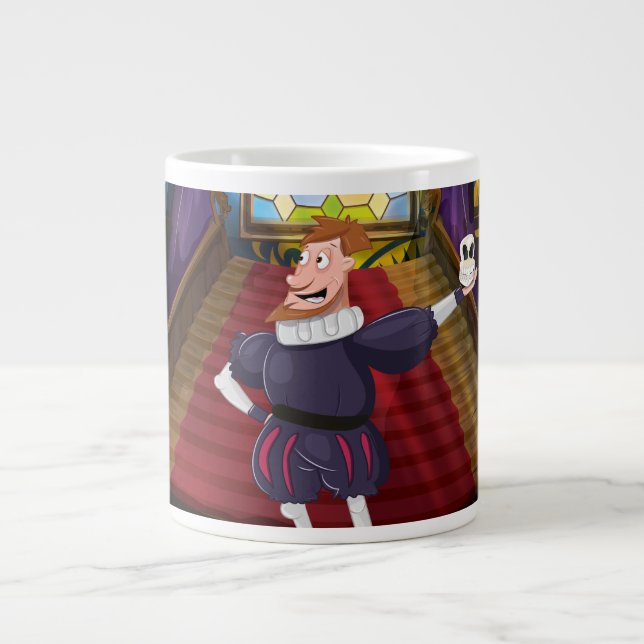 Shakespeare tecknad skådespelare. jumbo mugg (Framsidan)