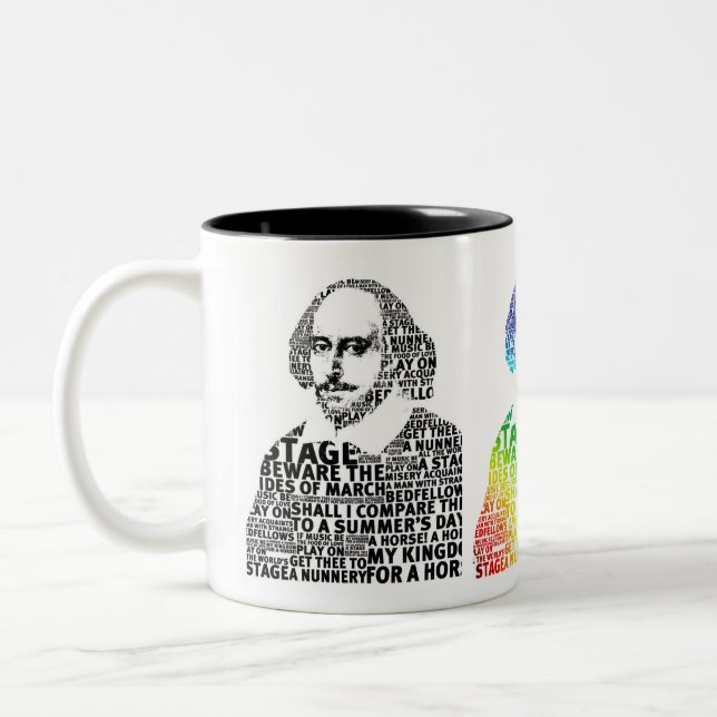 Shakespeare-textdesign Två-Tonad Mugg (Vänster)