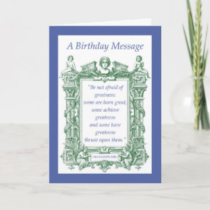 Shakespeare Underbar Birthday Ornate Fransk Ram me Kort