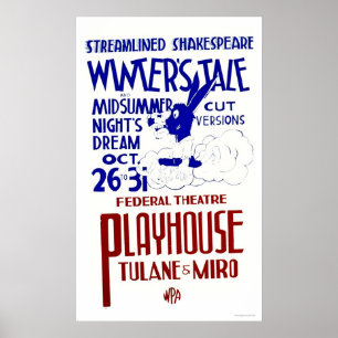 Shakespeare uttryckliga 1940 WPA Poster