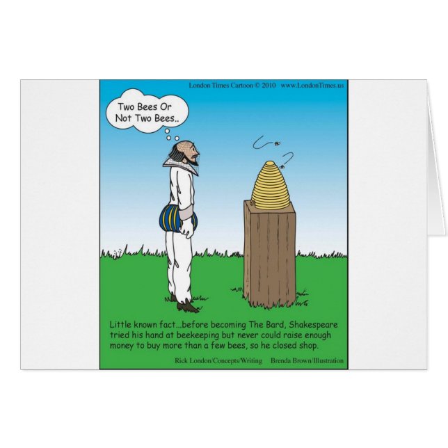 Shakespeare's BeeKeeper Funny Gifts & Tees Hälsningskort (Framsidan Horizontal)
