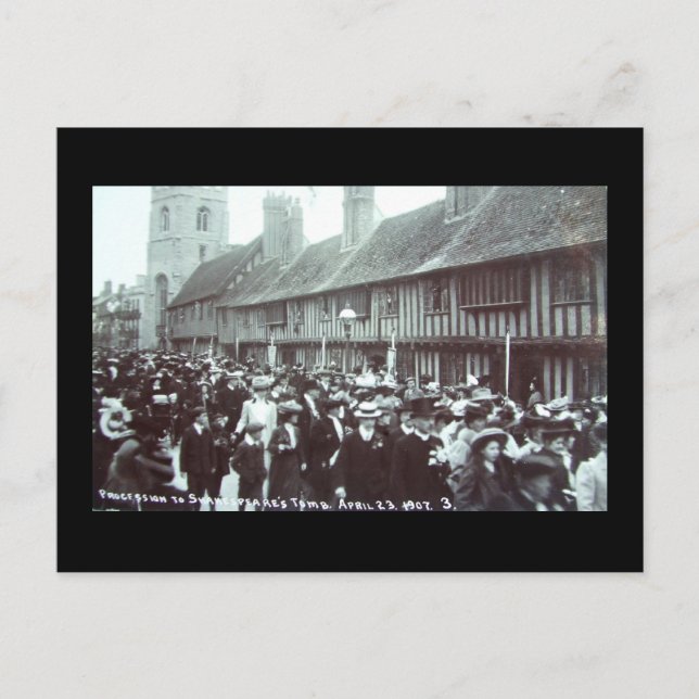 Shakespeare's Birthday 1907, Stratford-upon-Avon Vykort (Framsida)