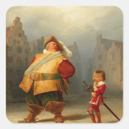 Shakespeare's Falstaff and Boy Fyrkantigt Klistermärke