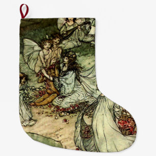 Shakespeares fe "Titania" av Arthur Rackham Stor Julstrumpa