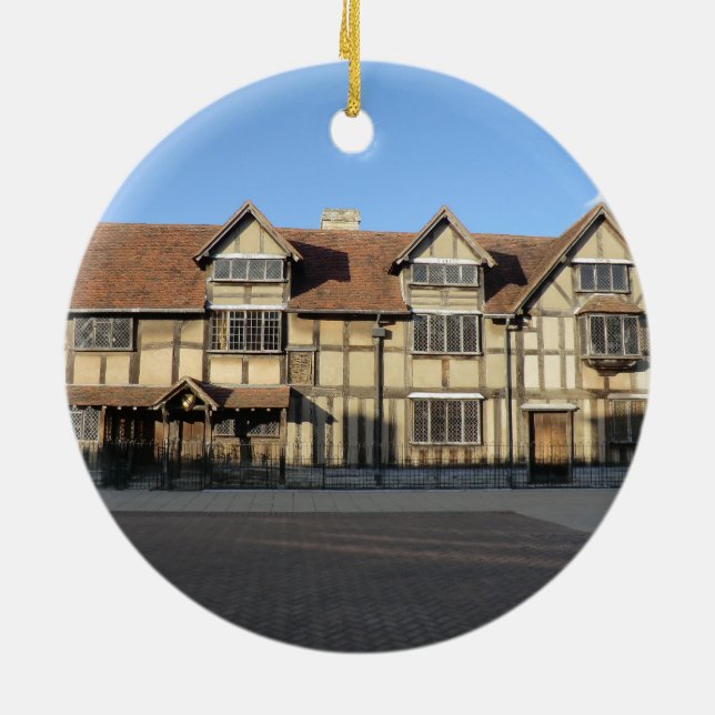Shakespeares födelseort i Stratford på Avon Julgransprydnad Keramik (Baksidan)