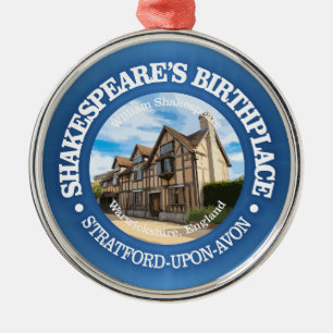 Shakespeares födelseort julgransprydnad metall