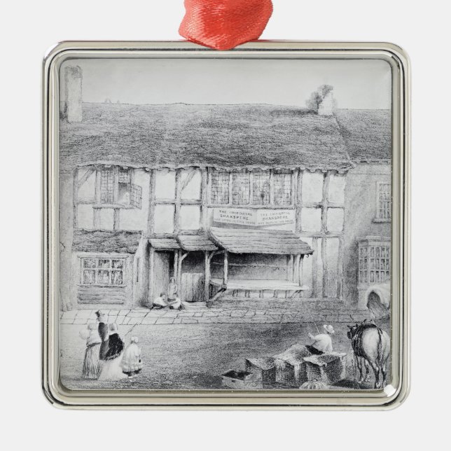 Shakespeares födelseort julgransprydnad metall (Framsidan)