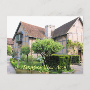 Shakespeares födelseort Stratford UK vycard Vykort