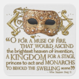 Shakespeare's Henry V Open-Act I Prolog Fyrkantigt Klistermärke
