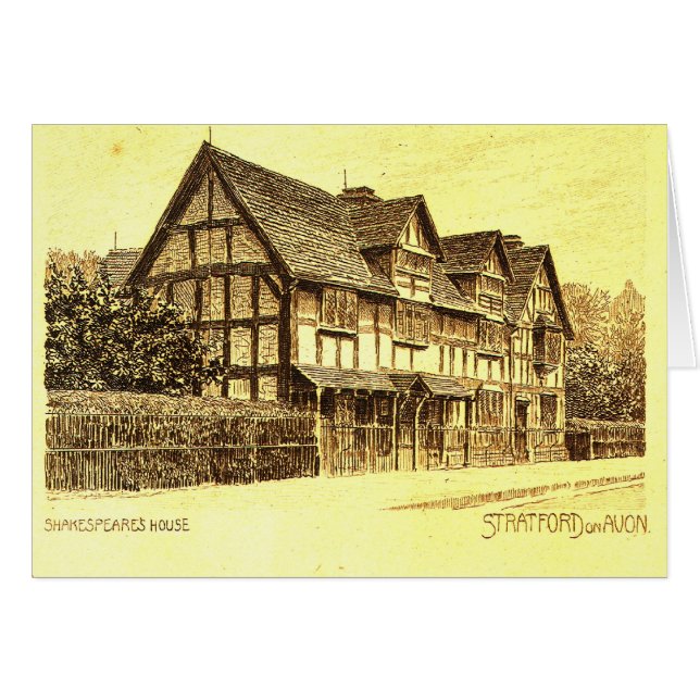 Shakespeares hus Stratford på Avon OBS Kort (Framsidan Horizontal)