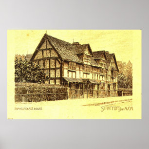 Shakespeares hus Stratford på Avon Poster