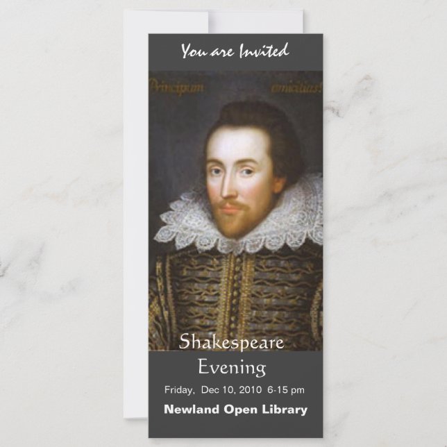 Shakespeares livstid i Porträtt Inbjudningar (Framsida)