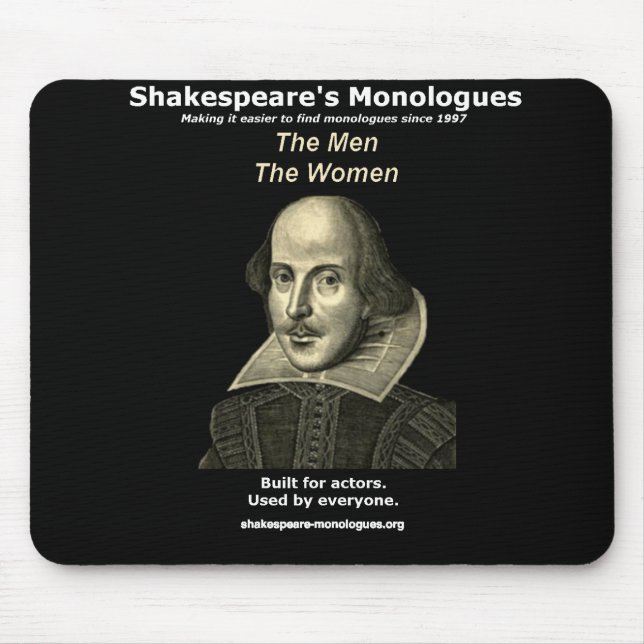 Shakespeares monologer Mousepad, svart Musmatta (Framsidan)