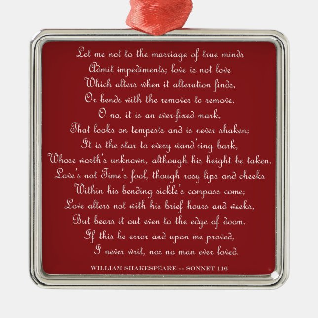 Shakespeares Sonnet 116 Square ornament (Framsidan)