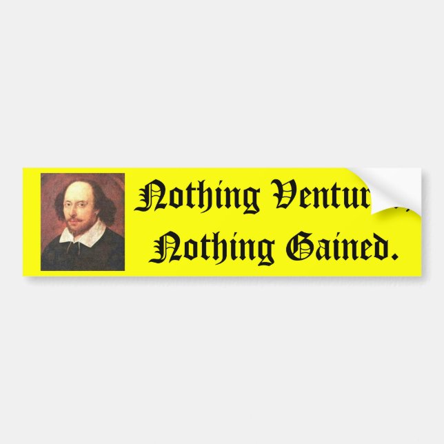 Shakespeares vågad ingenting, vinst ingenting bildekal (Framsidan)