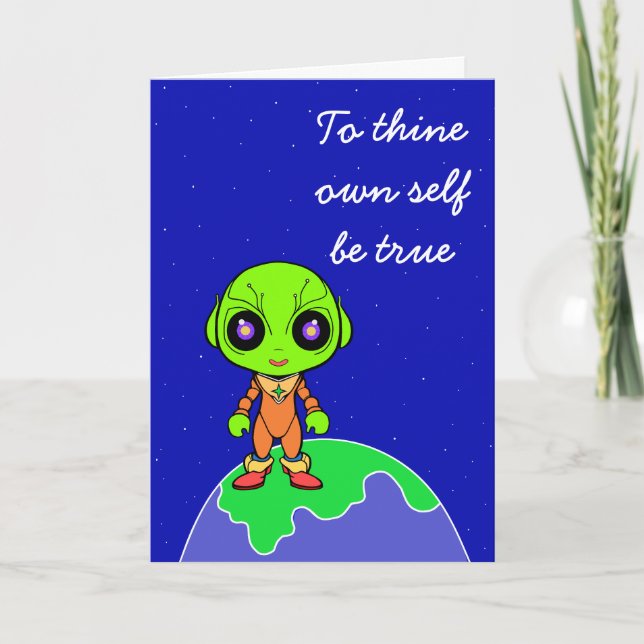 Shakespearian m/ Alien Födelsedags Kort av Jo Imag (Framsida)