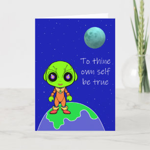 Shakespearian m/ Alien Födelsedagskort av Jo Image Meddelande
