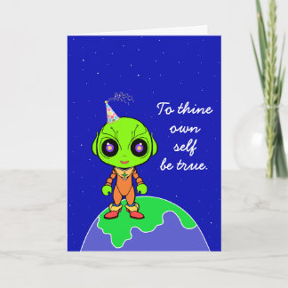 Shakespearian w/ Alien Birthday Card by Jo Images Meddelande
