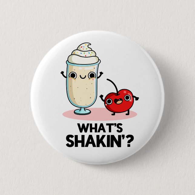 Shakin Funny Cherry Milkshake Pun Knapp (Framsida)