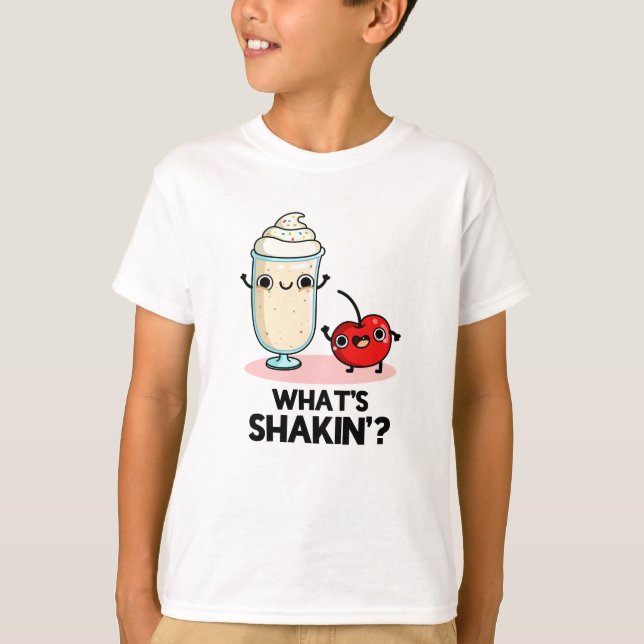 Shakin Funny Cherry Milkshake Pun T Shirt (Framsida)