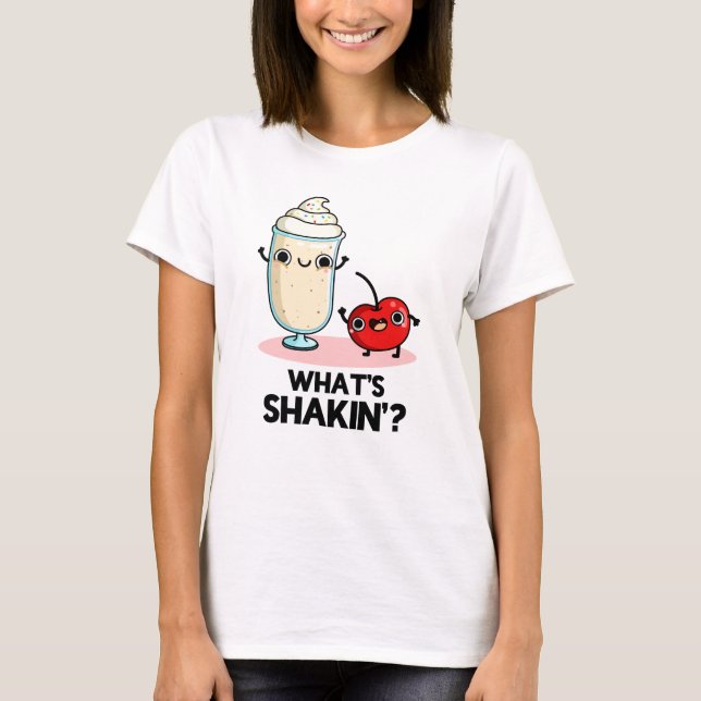 Shakin Funny Cherry Milkshake Pun T Shirt (Framsida)
