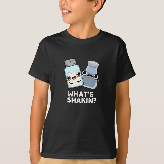 Shakin Salt and Pepper Shaker Pun Mörk BG T Shirt (Framsida)