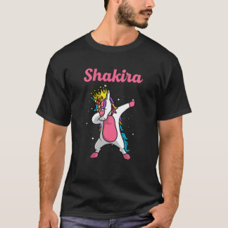 SHAKIRA Namn Personlig Birthday Dabbing Unicorn T Shirt