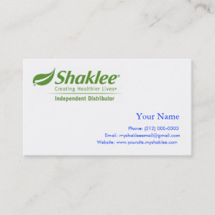 Shaklee oberoendefördelare visitkort